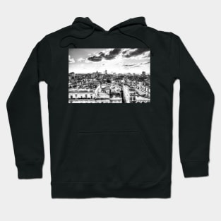 Old Havana, Black And White Sunset Cuba Hoodie